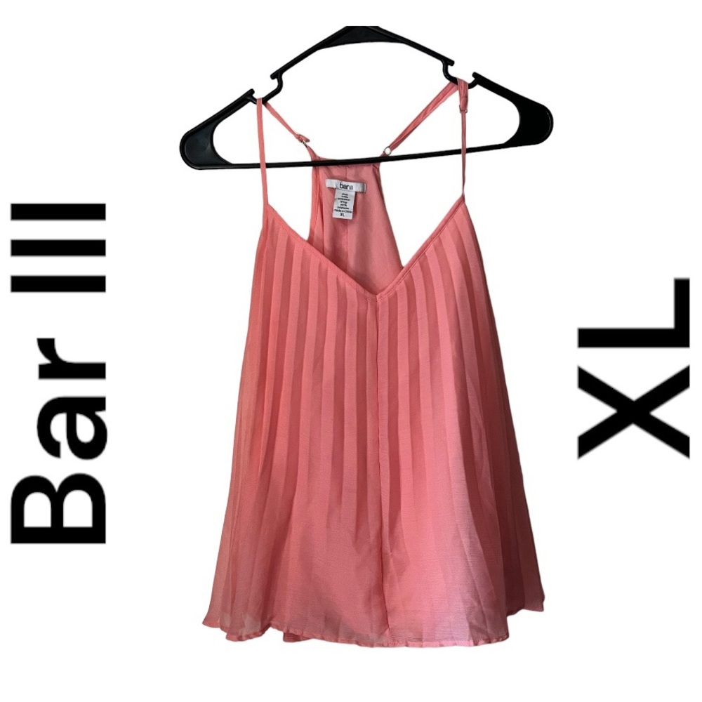 Bar III pink pleated and lined blouse XL